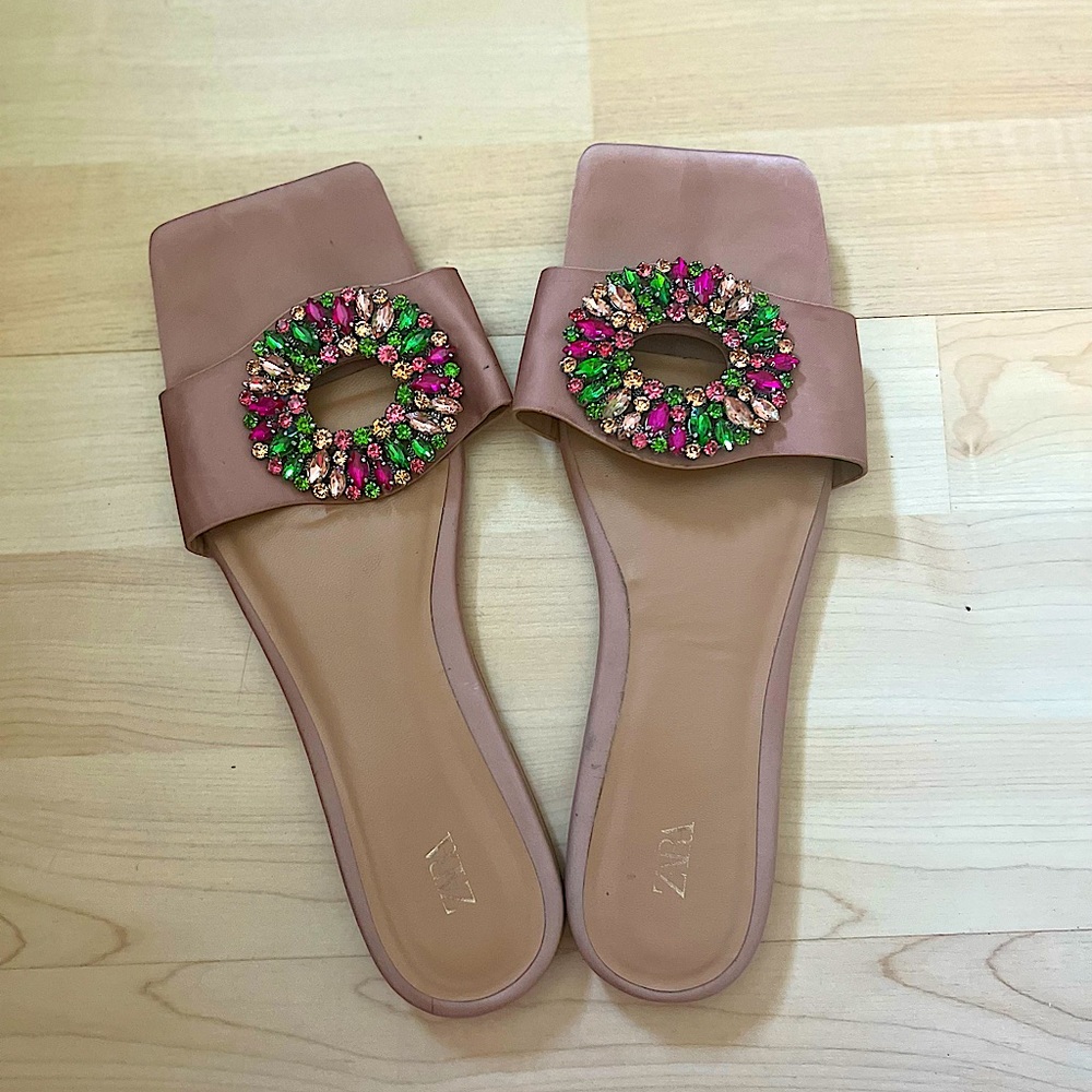 Zara sandals with stones size 8.5